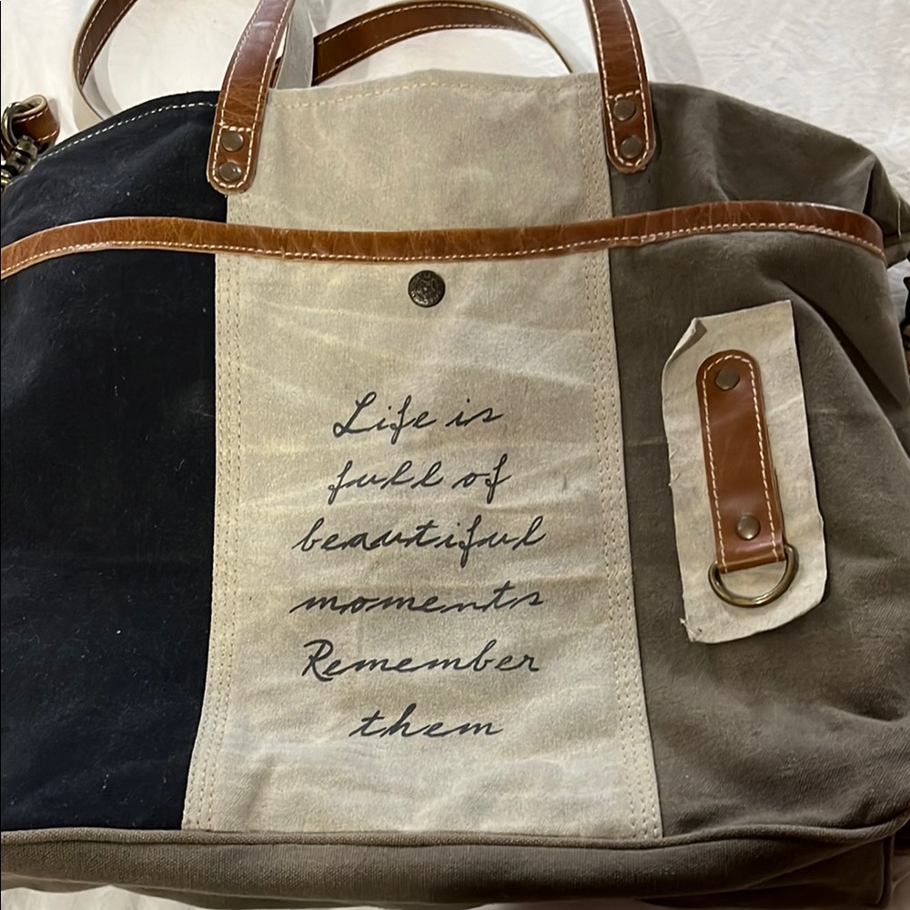 Stylish Black and Tan bag